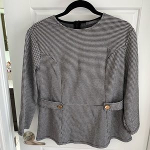 Very Flattering Houndstooth Peplum Blouse